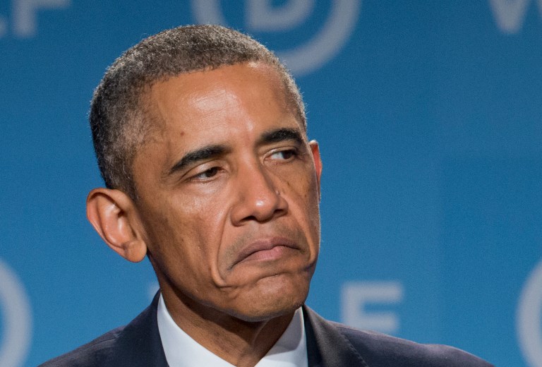 President Barack Obama, speaks at the Democratic National Committee's Women's Leadership Forum in Washington, Friday, Sept. 19, 2014. (AP Photo/Manuel Balce Ceneta)