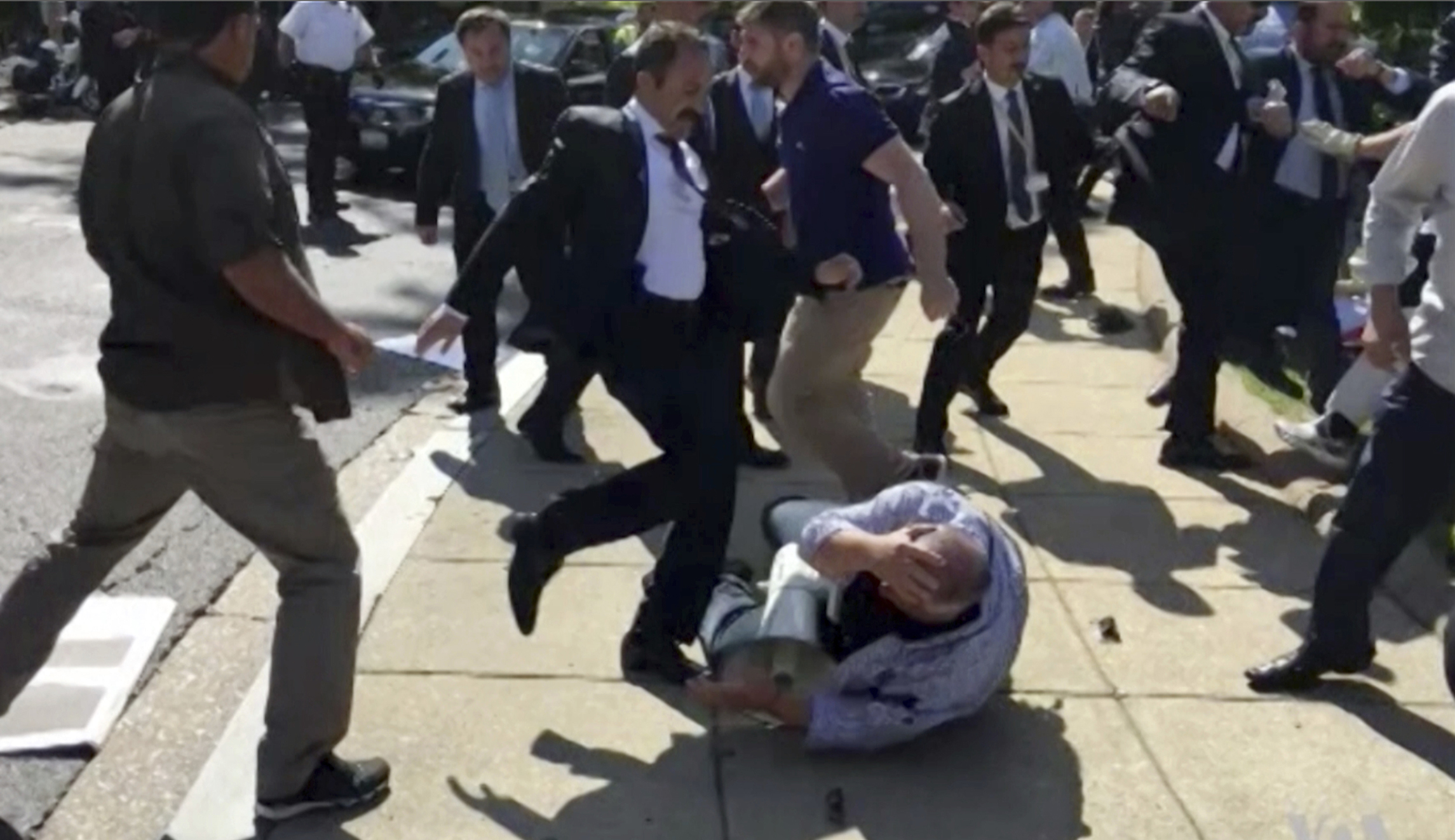 Two Turkish nationals arrested over DC embassy brawl