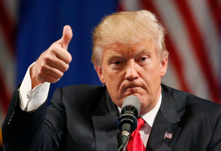 Could a flailing Donald Trump campaign hurt down-ballot Republicans and cost them majorities in the Senate and House? (AP Photo/John Locher, File)