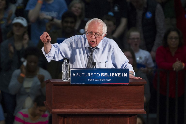 "Together, we continue the fight to create a government which represents all of us, and not just the 1 percent," Sanders is expected to say. (Scott Eisen/Bloomberg)