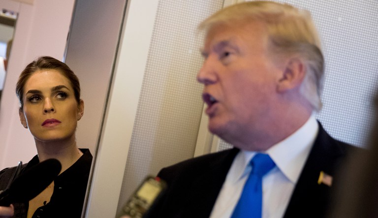 President Trump initially thought the woman who would become his White House communications director, Hope Hicks, had little political know-how, according to former Trump campaign manager Corey Lewandowski's new book. (AP Photo/Andrew Harnik)