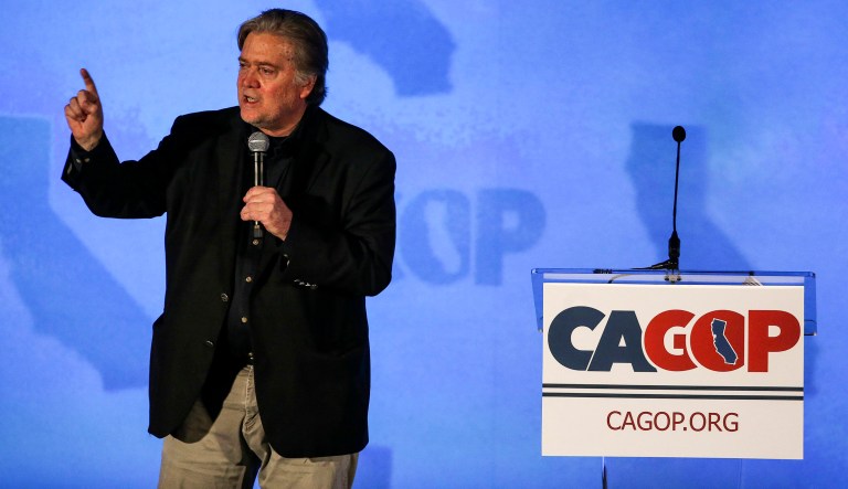 The man behind all of these angry populist figures is Steve Bannon. (AP Photo/Ringo H.W. Chiu)