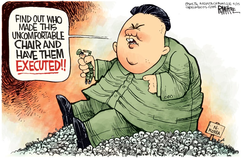 Editorial cartoon: Kim Jong Un’s killer throne