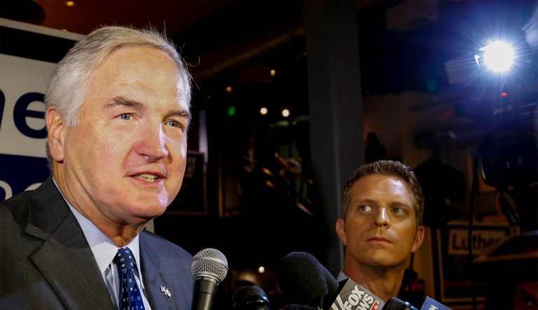 Roy Moore's stronger-than-expected first place finish on Tuesday means that Republican insiders can't take a Luther Strange, above, runoff victory for granted.