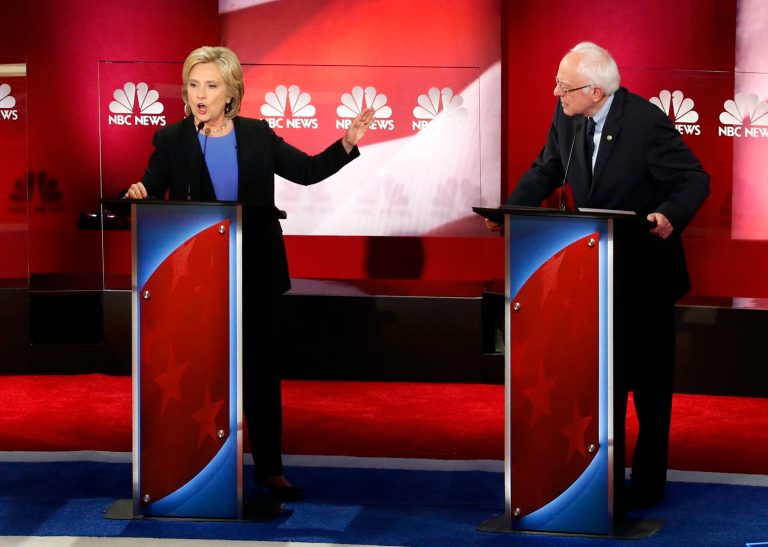 Hillary Clinton's campaign blasted Republicans for declaring Bernie Sanders the winner of last weekend's debate. (AP Photo/Stephen B. Morton)