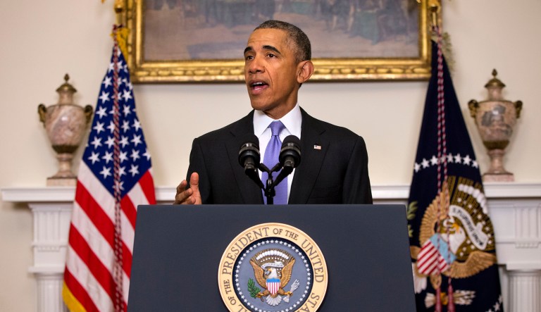 President Trump blamed former President Barack Obama for paying hundreds of millions of dollars to Iran before leaving office. Obama also approved a $1.7 billion payout to Iran in three cash installments as part of a deal to release four U.S. hostages. (AP Photo/Jacquelyn Martin)