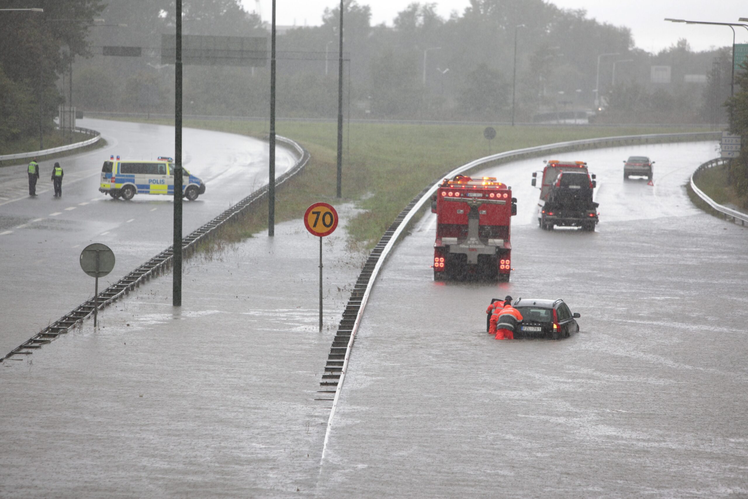 Flash floods snarl traffic in Sweden, Denmark