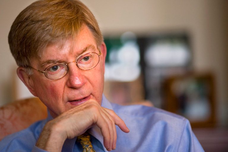 Four Democratic senators have blasted conservative pundit George Will for downplaying the prevalence of rape on college campuses, saying his 