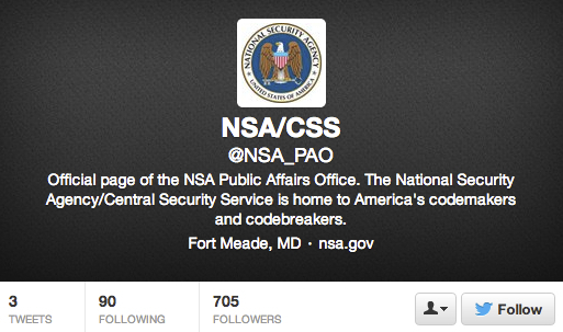 While it hasn't yet been confirmed, it looks like the National Security Agency has launched its own Twitter account.ÃÂ 