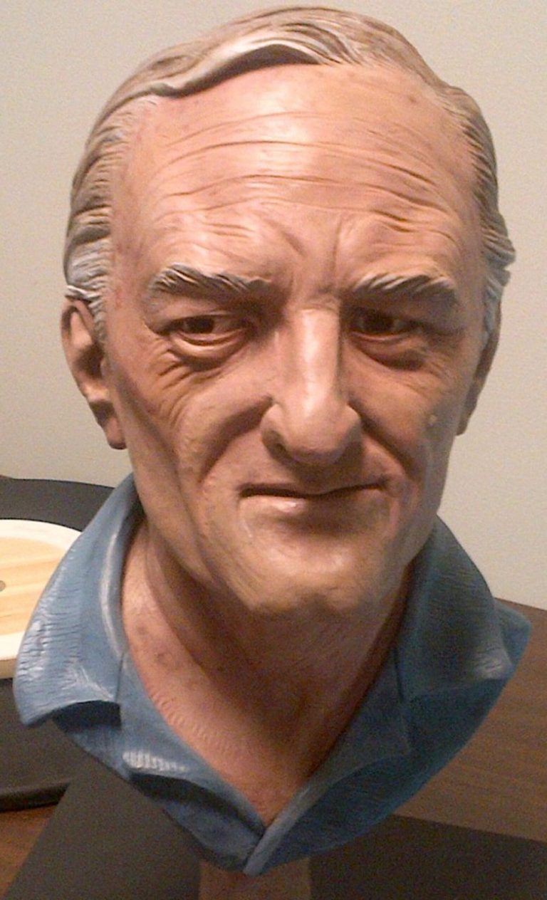 This handout image provided by the Montgomery County, Md., Police Department shows an age-progressed bust of William Bradford Bishop Jr. Bishop, a diplomat suspected of killing his wife, mother and three sons in 1976 has been added to the FBI's list of 