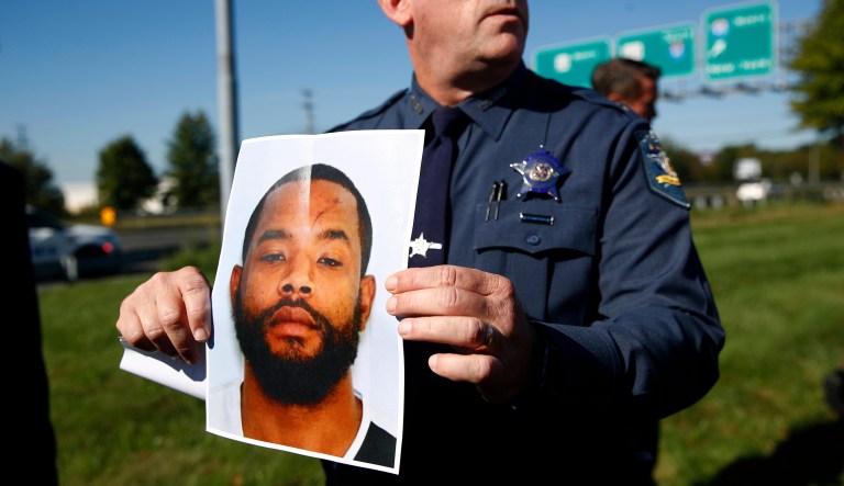 A manhunt was underway for 37-year-old Radee Labeeb Prince, who was considered armed and dangerous. (AP Photo/Patrick Semansky)