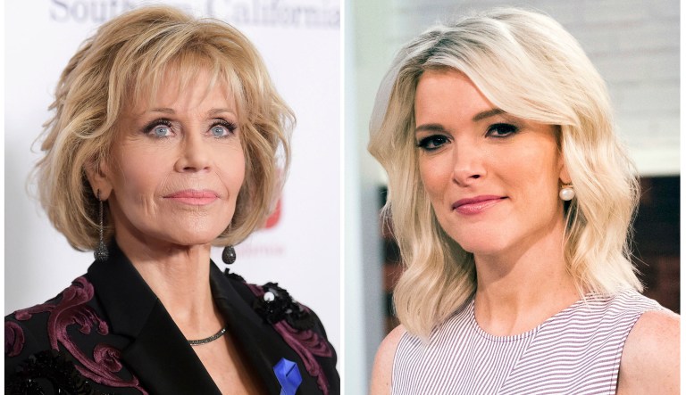 After months of Jane Fonda publicly rehashing the incident over her own plastic surgery, Megyn Kelly finally spent three minutes of her airtime offering a rebuttal on Monday. (Photos by Richard Shotwell, left, Charles Sykes/Invision/AP)