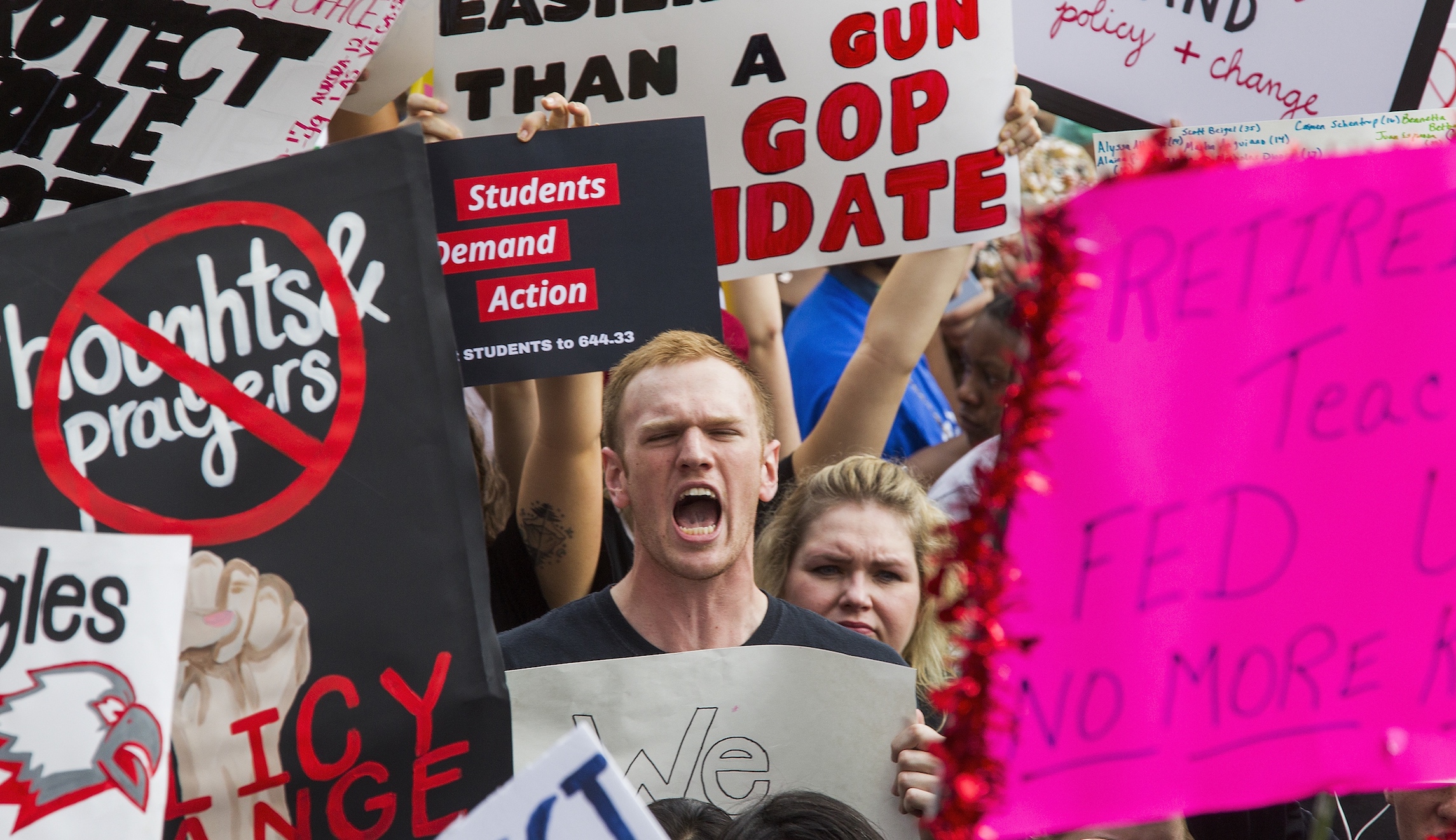 Students across the country stage walkouts to protest gun violence one week after Florida shooting