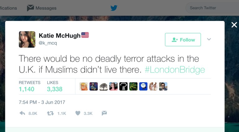 On Saturday, McHugh wrote on Twitter that 