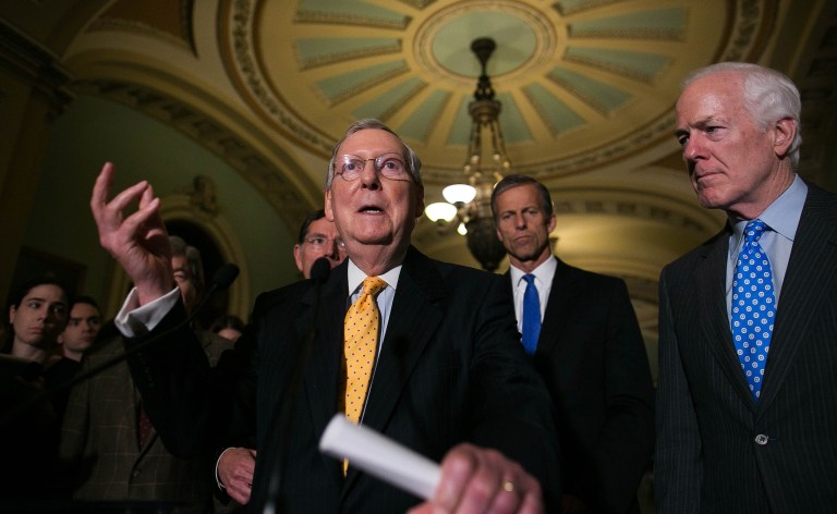 Senate Majority Leader Mitch McConnell announced the vote as the first order of business, just a few days after Obama's veto on Friday. (Graeme Jennings/Washington Examiner)