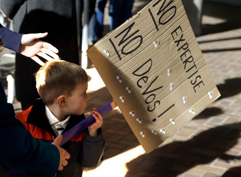 It's perfectly clear why Senate Democrats oppose secretary of education designate Betsy DeVos; they and their party are in the pocket of teachers unions. (AP Photo/Don Ryan)