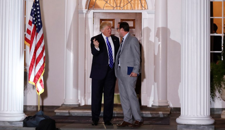 Todd Ricketts (pictured right), who has close ties to President Trump and other bigwigs, was unanimously confirmed as the Republican National Committee's finance chair in a vote of the RNC executive committee. (AP Photo/Carolyn Kaster)
