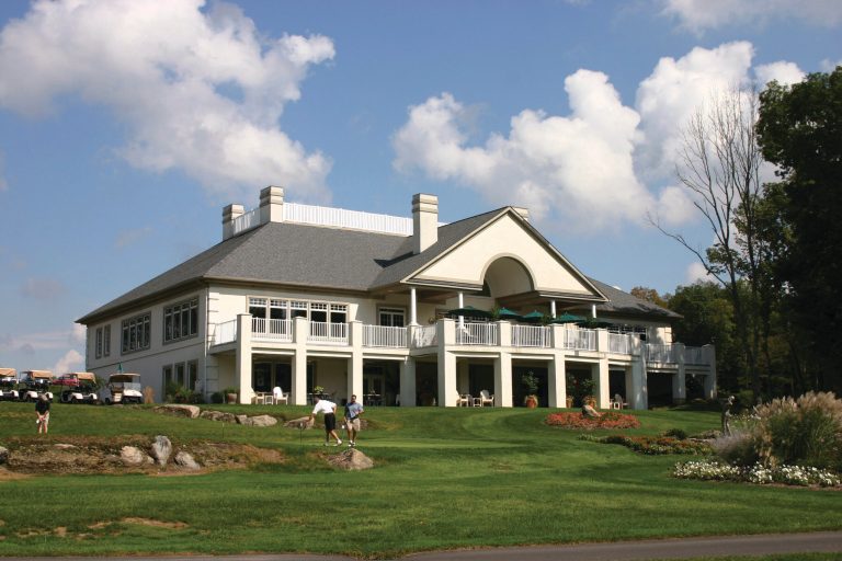 Courtesy photo
The prominent clubhouse overlooks the putting green at magnificently conditioned Great Bear in the Pocono Mountains.