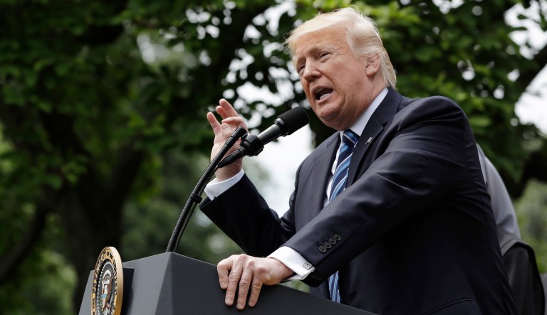 President Trump accused Democrats of defending an 