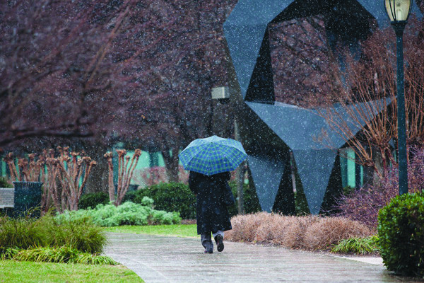 The National Weather Service is predicting snow for the Washington area Thursday.