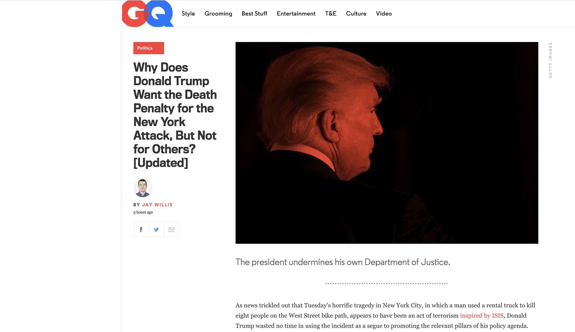 GQ wins the award for this week’s dumbest Trump gotcha attempt