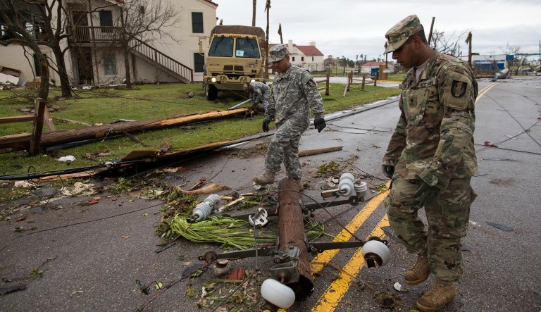 Gov. Greg Abbott will deploy 12,000 total guardsmen to assist in rescue efforts. (Courtney Sacco/Corpus Christi Caller-Times via AP)