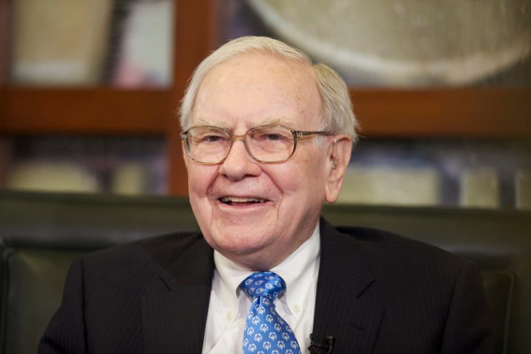 Warren Buffett speaks during an interview with Liz Claman of the Fox Business Network. (AP/Nati Harnik)