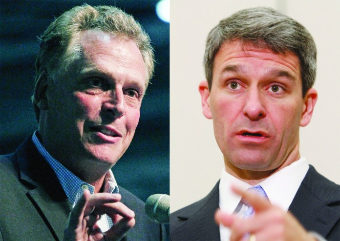 Virginia gubernatorial candidates: Democrat Terry McAuliffe, left, and Republican Attorney General Ken Cuccinelli