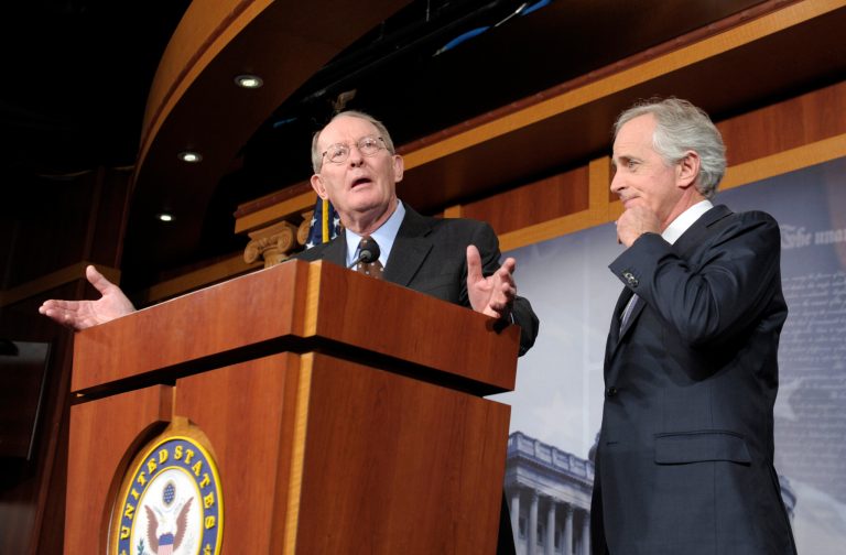 Sens. Bob Corker, R-Tenn., and Lamar Alexander, R-Tenn. (AP/Susan Walsh)