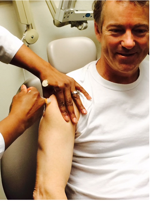 Rand Paul gets vaccinated, tweets a photo