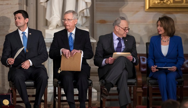 On Thursday, leaders from the House and Senate were on track to reaching a spending deal that would fund the government continuously for two years. (AP Photo/J. Scott Applewhite)
