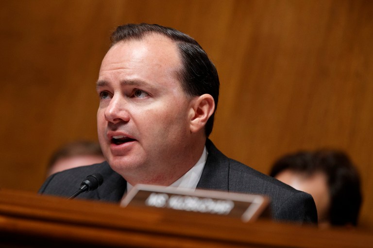 Mike Lee of Utah suggested lowering the U.S. statutory corporate tax rate to zero while hiking the tax on dividends to 39.6 percent. (AP Photo/Evan Vucci)