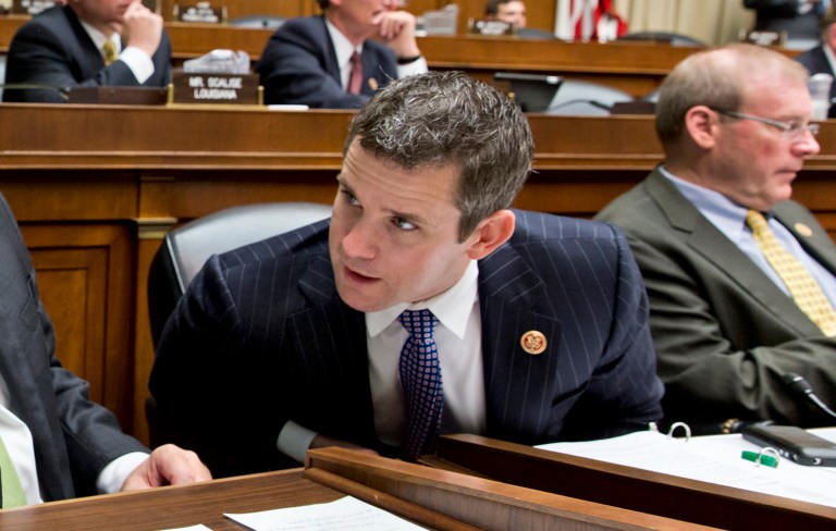 Rep. Adam Kinzinger, R-Ill., said that tweets from retired Lt. Gen. Michael Flynn, President-elect Trump's incoming national security adviser, and his son Michael G. Flynn, are troublesome because they promoted debunked conspiracy theories. (AP Photo/J. Scott Applewhite)
