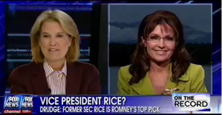 Sarah Palin: ‘Condoleezza Rice would be a wonderful vice-president’