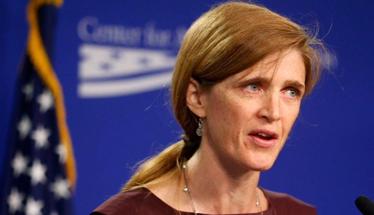 Power tweeted out a graph of the number of people who died in Syria between 2011 and 2017 with the caption reading, 