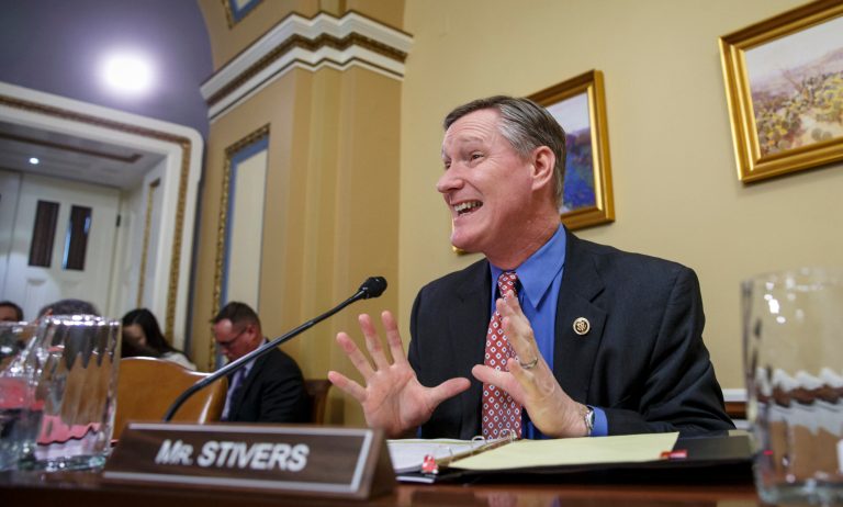 Steve Stivers, R-Ohio, the chairman of the National Republican Congressional Committee, may face the most challenging high-wire act of all. (AP Photo/J. Scott Applewhite)