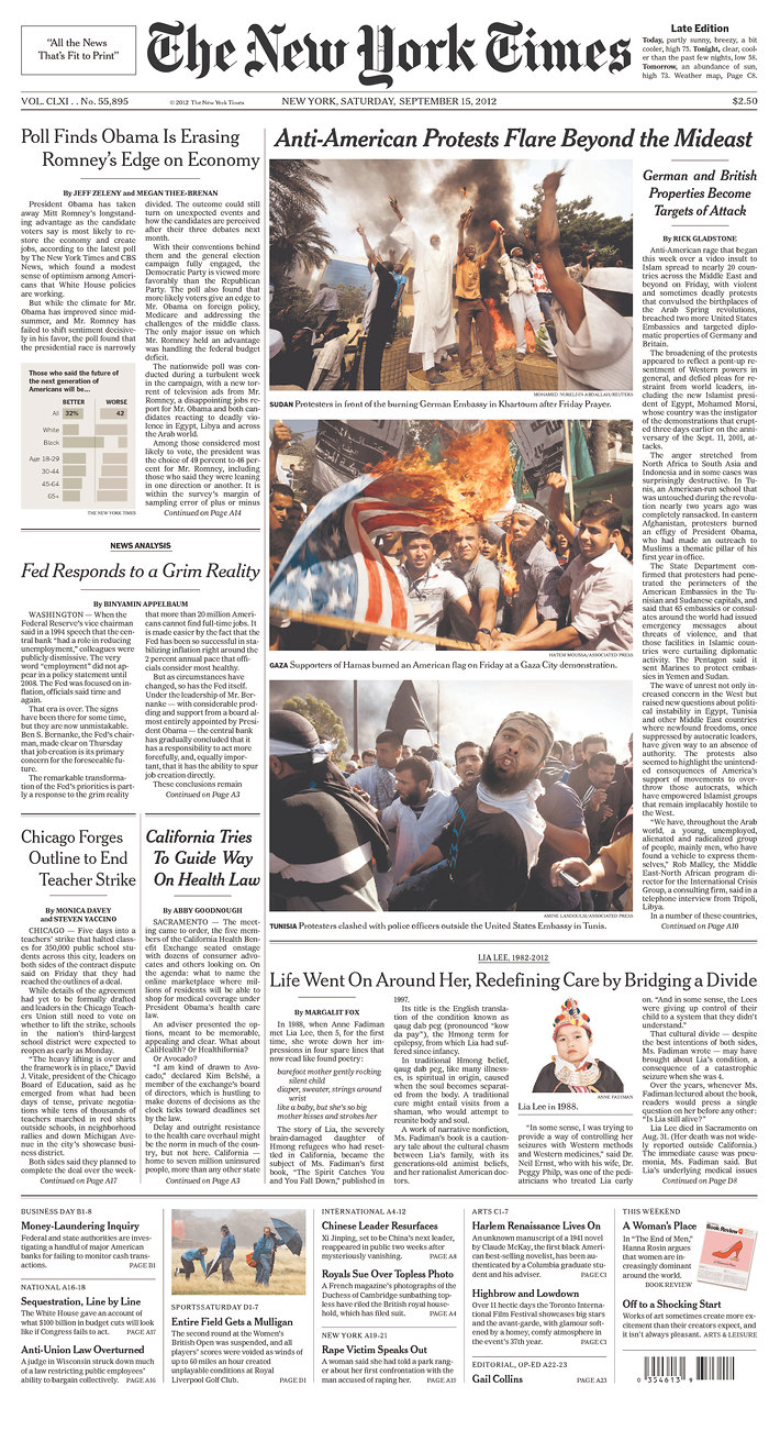 Even Media Isn’t Buying White House’s Explanation for Middle East Mobs