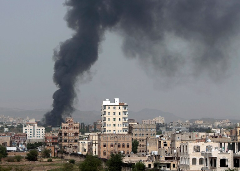 The airstrikes targeted militants, equipment, infrastructure, heavy weapons systems and fighting positions. (AP Photo/Hani Mohammed)