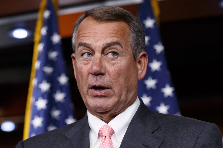 Speaker of the House John Boehner of Ohio speaks during a news conference on Capitol Hill in Washington on Thursday. (AP Photo/J. Scott Applewhite)