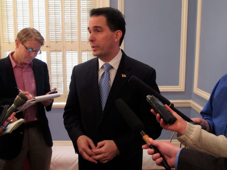 Gov. Scott Walker, R-Wis., will speak March 29 at the Republican Jewish Coalition's spring leadership meeting in Las Vegas. (AP Photo/Scott Bauer)