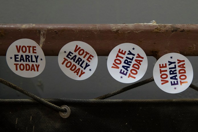 Analysts and operatives monitoring early, in-person and vote-by-mail returns across the country reported big numbers in Florida, Nevada and North Carolina in regions Democrats need to be successful. (AP Photo/Matt Rourke)