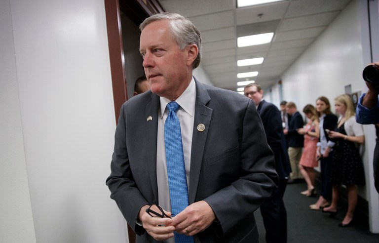 House Freedom Caucus leader Mark Meadows says he is willing to give more money to high-risk pools to cover people with pre-existing conditions. (AP Photo/J. Scott Applewhite)