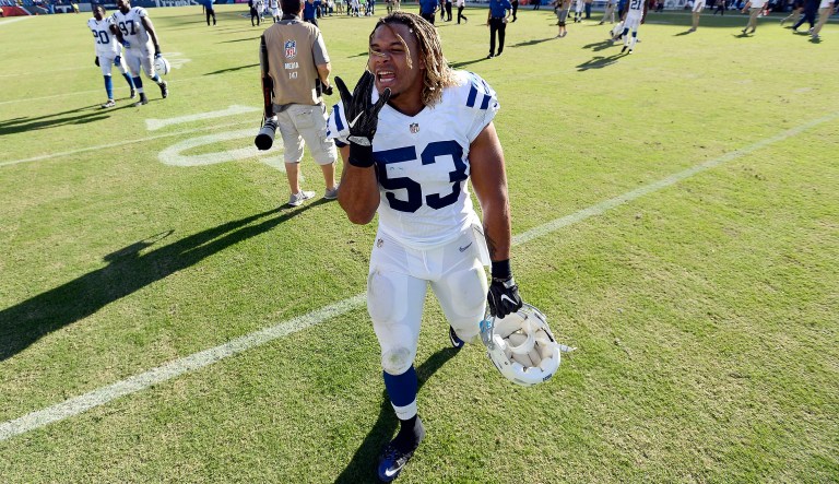 An illegal immigrant killed Indianapolis Colts linebacker Edwin Jackson and Uber driver Jeffrey Monroe when he drove his car into the emergency shoulder of a highway near Indianapolis. (AP Photo/Mark Zaleski)