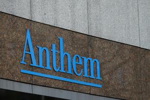 Anthem logo at the company's corporate headquarters in Indianapolis. AP photo
