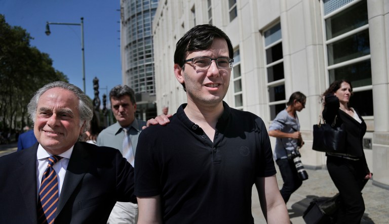 A judge revoked Shkreli's $5 million bond Wednesday. (AP Photo/Seth Wenig)