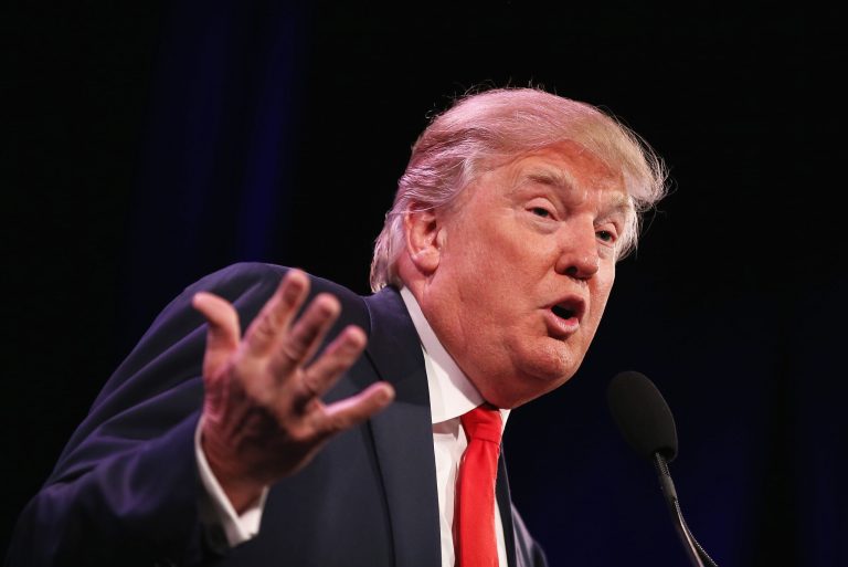 Businessman Donald Trump speaks to guests at the Iowa Freedom Summit on January 24, 2015 in Des Moines, Iowa. (Photo by Scott Olson/Getty Images)