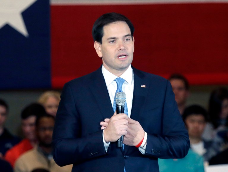 Republican presidential candidate Sen. Marco Rubio says a second convention of states to amend the constitution and restore limited government could help the United States government return to its original roots as a Republic. (AP Photo/LM Otero)