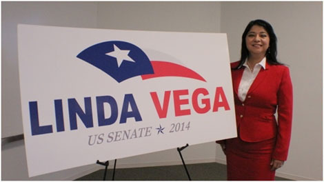 Attorney and immigration activist Linda Vega announced Wednesday she will challenge incumbent Republican Sen. John Cornyn in next year's Republican primary.