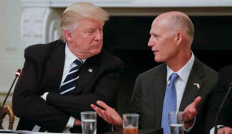 President Trump and Florida Gov. Rick Scott 
