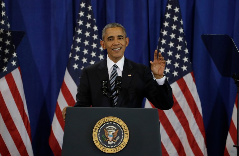 President Obama's favorable rating is very strong at 56 percent. It hasn't been that high in this poll since December 2009. (AP Photo/Chris O'Meara)